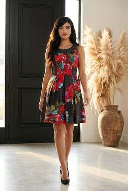Trina Turk Sleeveless Floral Fit & Flare Cocktail Dress Size 6